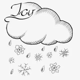 白云手绘雪花矢量素材免抠