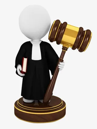 卡通小人拿着金边锤免抠