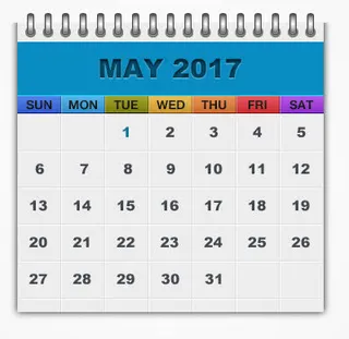 2017年笔记本日历免抠