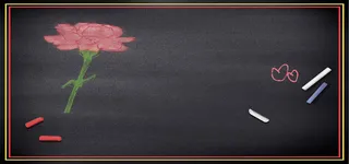 教师节黑板鲜花海报banner背景高清