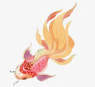 中国风红色锦鲤免抠