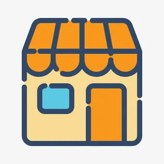 卡通扁平小区商店图标免抠