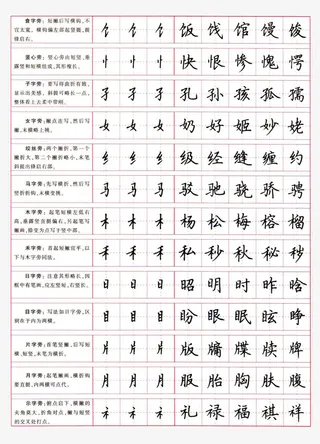 硬笔书法偏旁部首钢笔字帖装饰矢免抠