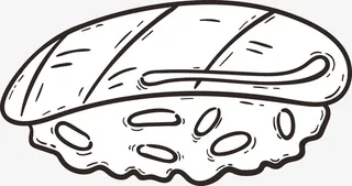 手绘美味食物寿司图免抠