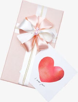 粉色爱心礼盒七夕情人节免抠