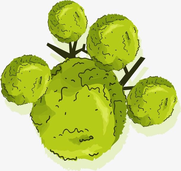 绿色春季树顶植物免抠