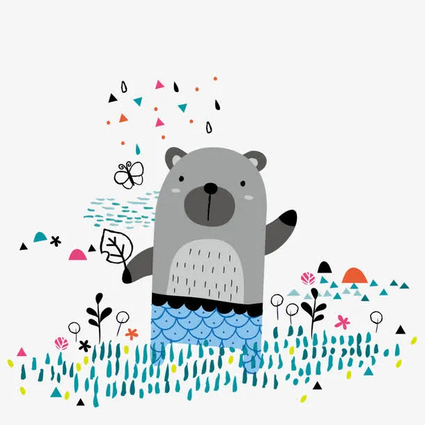 矢量春天的熊免抠