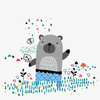 矢量春天的熊免抠