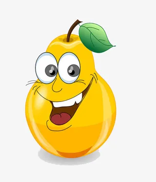 调皮的卡通梨免抠
