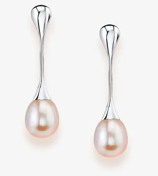 珍珠耳坠实物图免抠