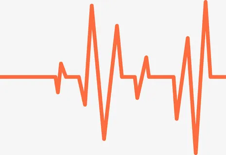 橙色声波线免抠标签元素