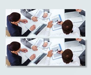 商务合作简约蓝色banner高清