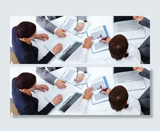 商务合作简约蓝色banner高清