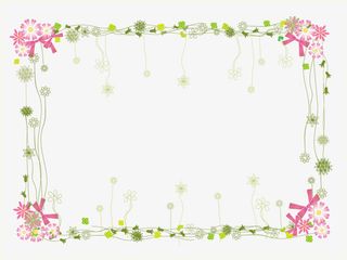 绿色春季花藤框架免抠