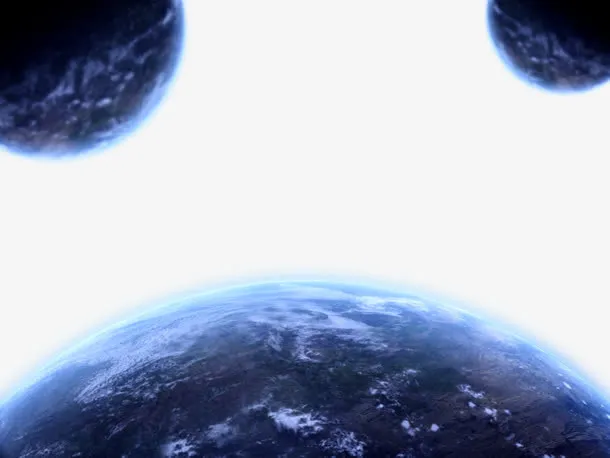 蓝色绚丽宇宙星球免抠
