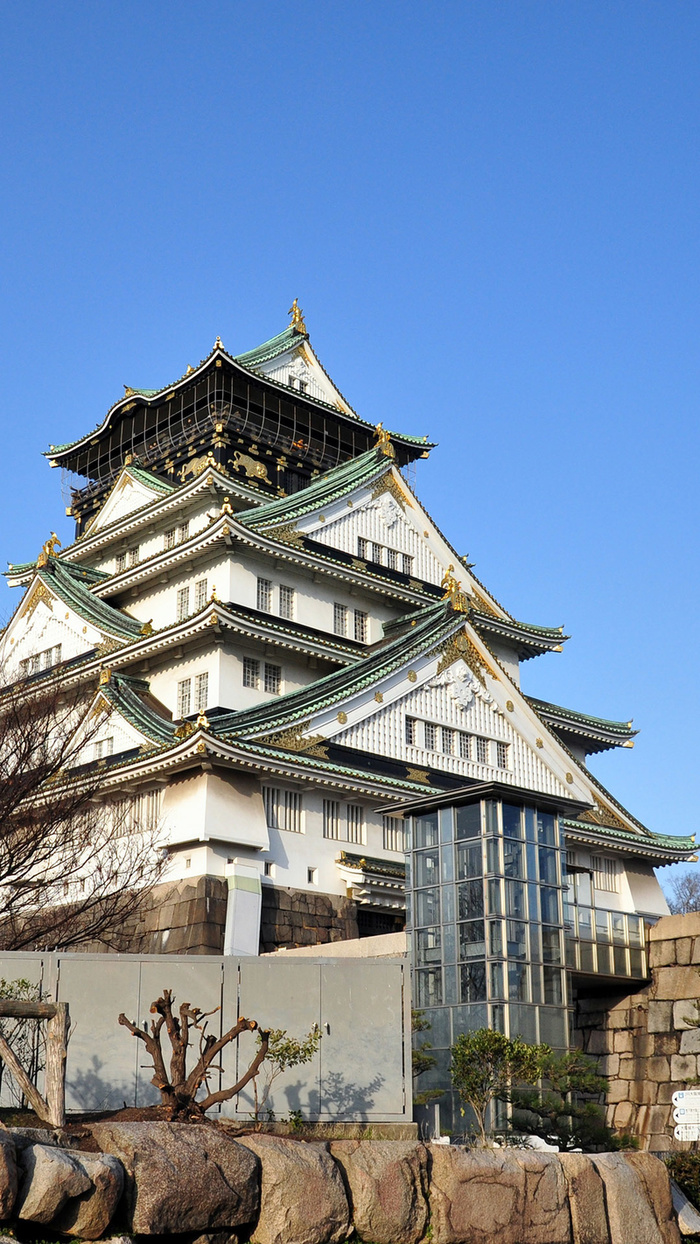日本大阪建筑H5背景素材高清