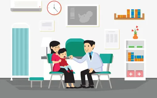 医生给儿童检查身体免抠