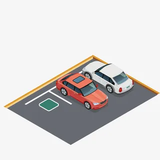 卡通简约设计停车场免抠