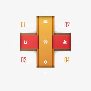 十字边框数字信息ppt元素免抠