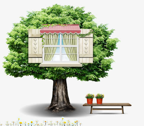 春天里植物大树免抠