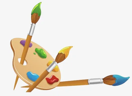 手绘画家的调色盘免抠