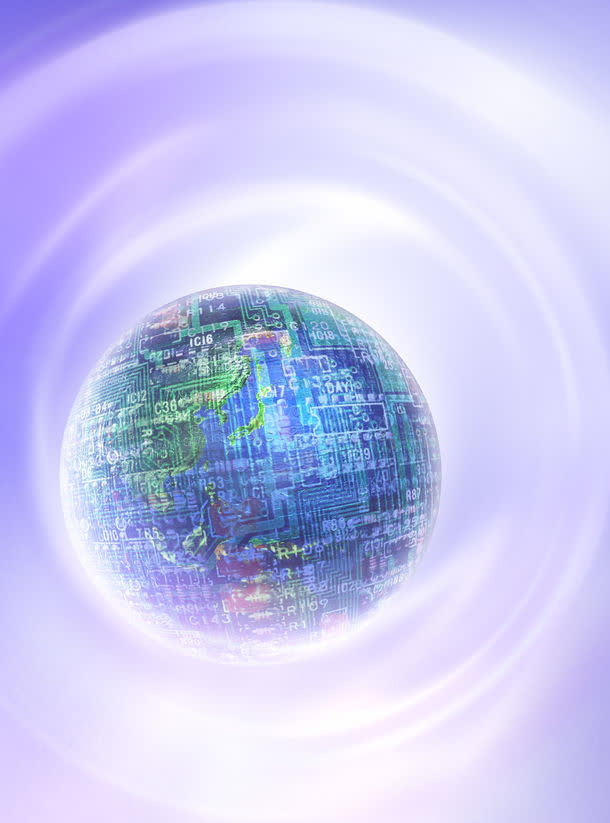梦幻数字科技地球背景高清免抠