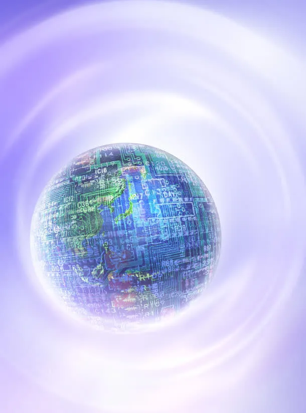 梦幻数字科技地球背景高清免抠