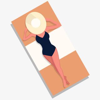 晒阳光的美女免抠