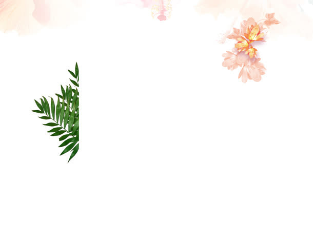 粉花绿叶简约首页免抠