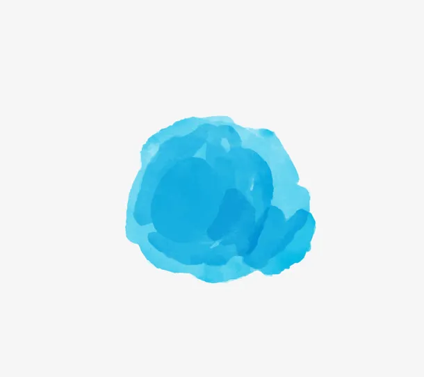 蓝色水墨斑点免抠