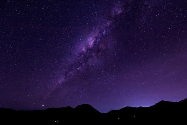 紫色夜空星空银河免抠