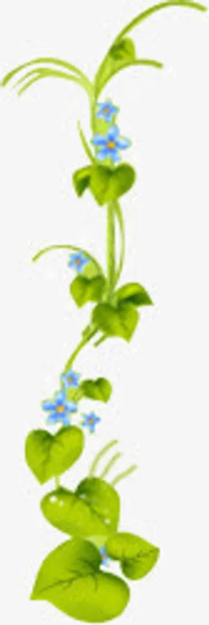 绿色藤蔓花朵淘宝促销免抠