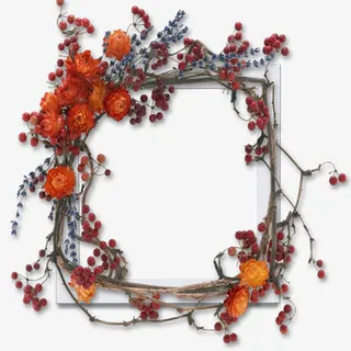 创意鲜花相框免抠