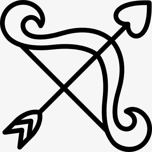 Cupid Bow和箭头图标免抠