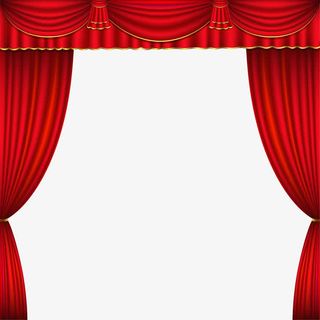 简约红色舞台幕布矢量图免抠