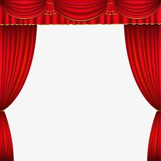 简约红色舞台幕布矢量图免抠
