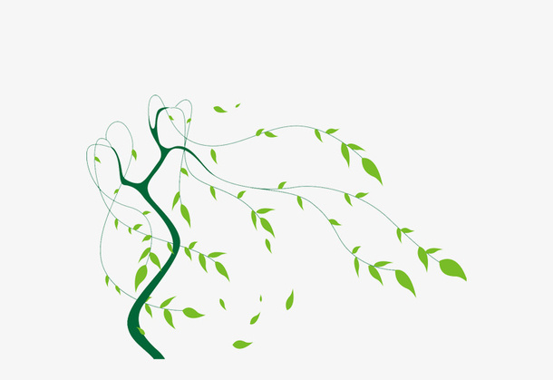 手绘彩色柳条素材免抠