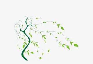 手绘彩色柳条素材免抠