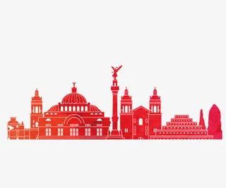 卡通欧式城市楼房剪影免抠