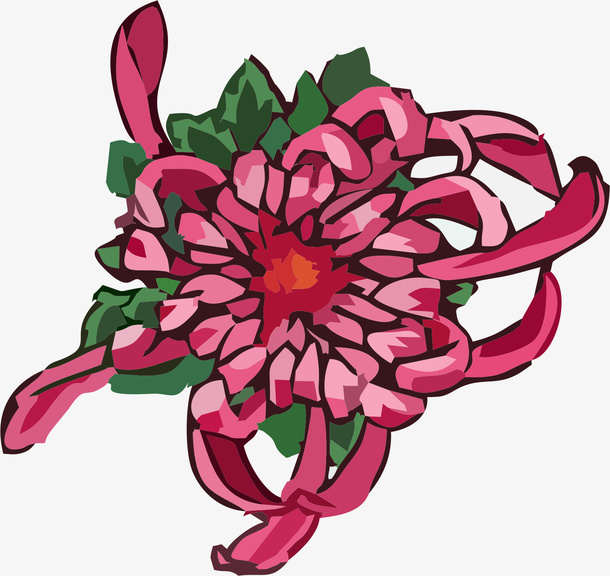 简约手绘黄色菊花免抠