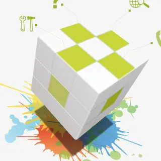 魔方绿色免扣png素材免抠