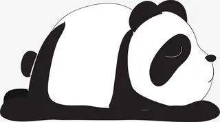 趴着睡觉的大熊猫免抠