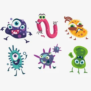 矢量彩绘虫子免抠