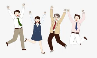 手绘人物装饰插图招聘季商务人物免抠