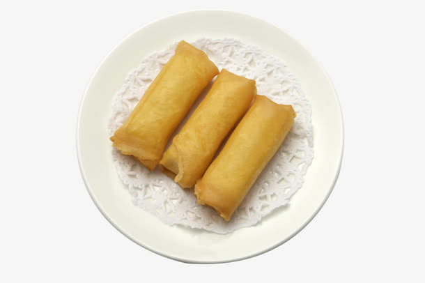 盘子里的春卷免抠
