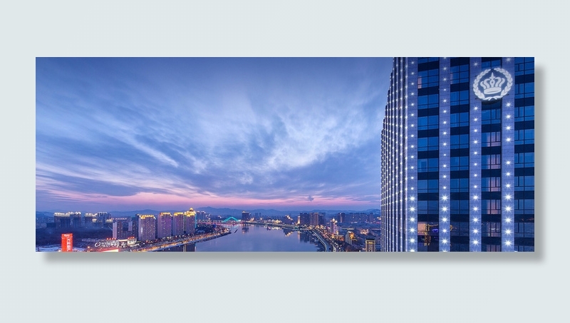 蓝色商务大楼深邃高清