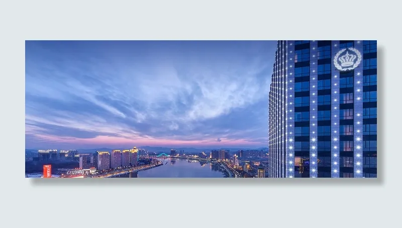 蓝色商务大楼深邃高清