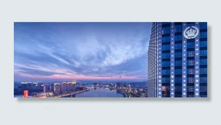 蓝色商务大楼深邃高清