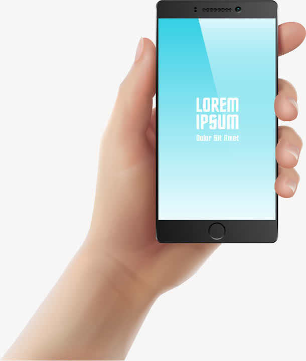 矢量手拿手机免抠