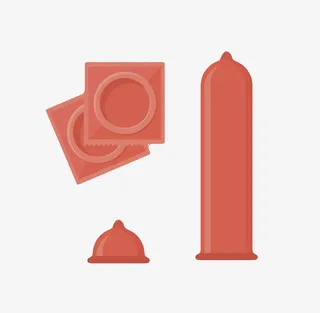 红色性保健品避孕套橡胶制品卡通免抠